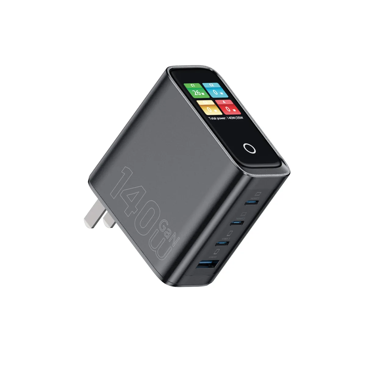 Chargeur GaN 140W à écran intelligent 3C+1A Wi-G028