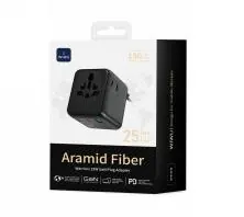 Adaptateur de voyage universel GaN Warrior 25 W 2C1A Wi-UA011