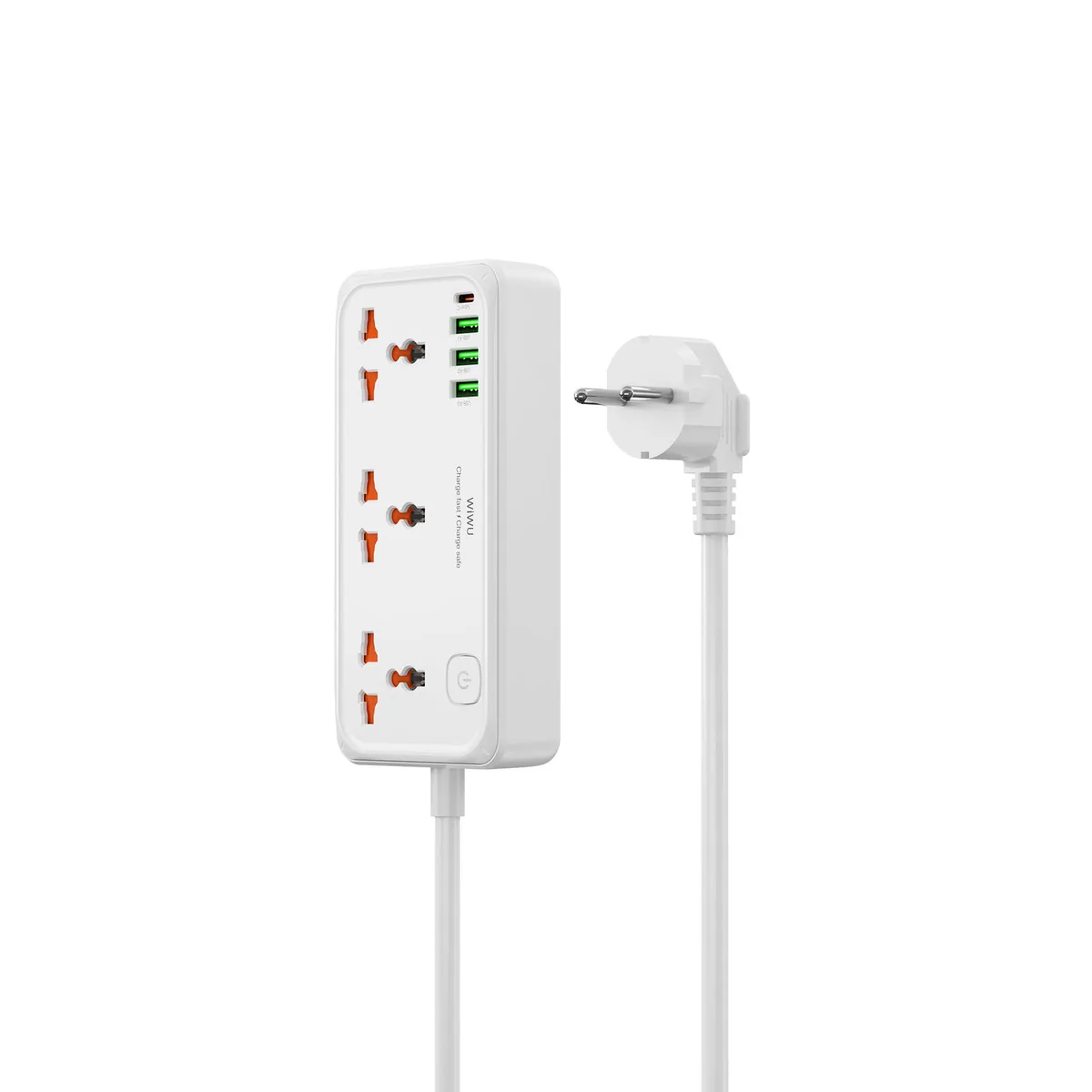 Multiprise GaN Cube 30 W — 1 USB-C, 3 USB-A, 3 prises Wi-S005 (UK)