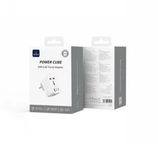 Adaptateur de voyage GaN 30 W Power Cube 2C1A + prise Wi-UA008