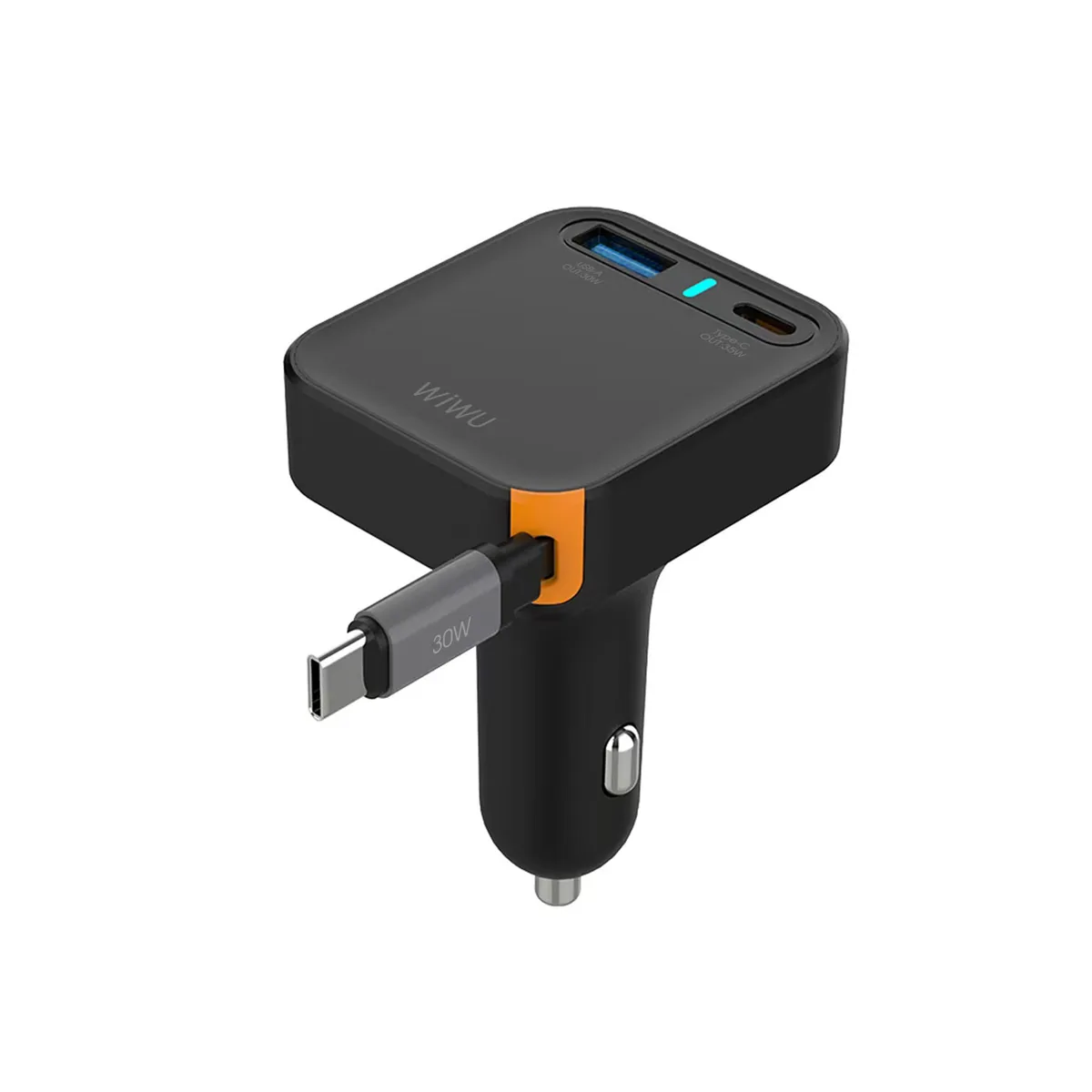 Helix — Chargeur voiture 65 W avec câble rétractable Wi-CC033