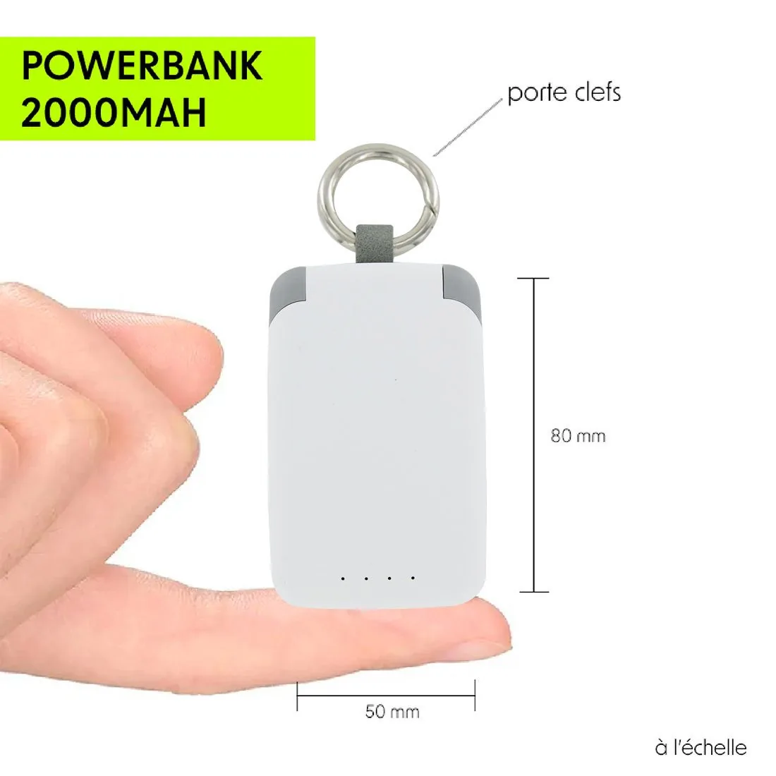 Batterie externe porte-clés 2 000 mAh