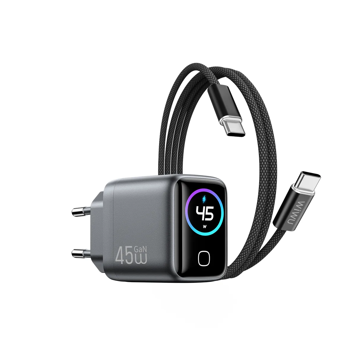 Chargeur GaN 45 W Voyager PD/QC avec écran CHG500