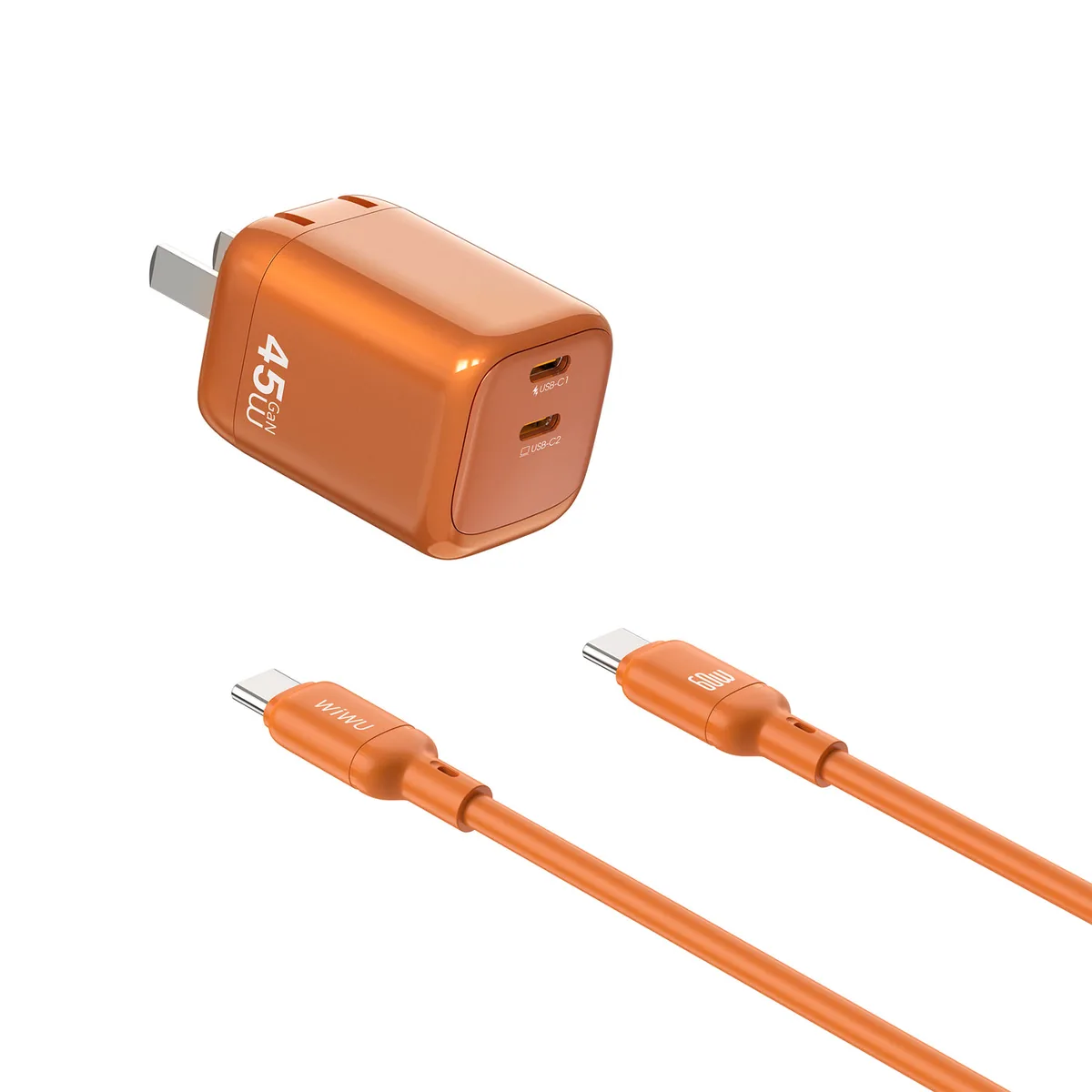 Chargeur rapide Cube 45 W double USB-C + câble Wi-G025