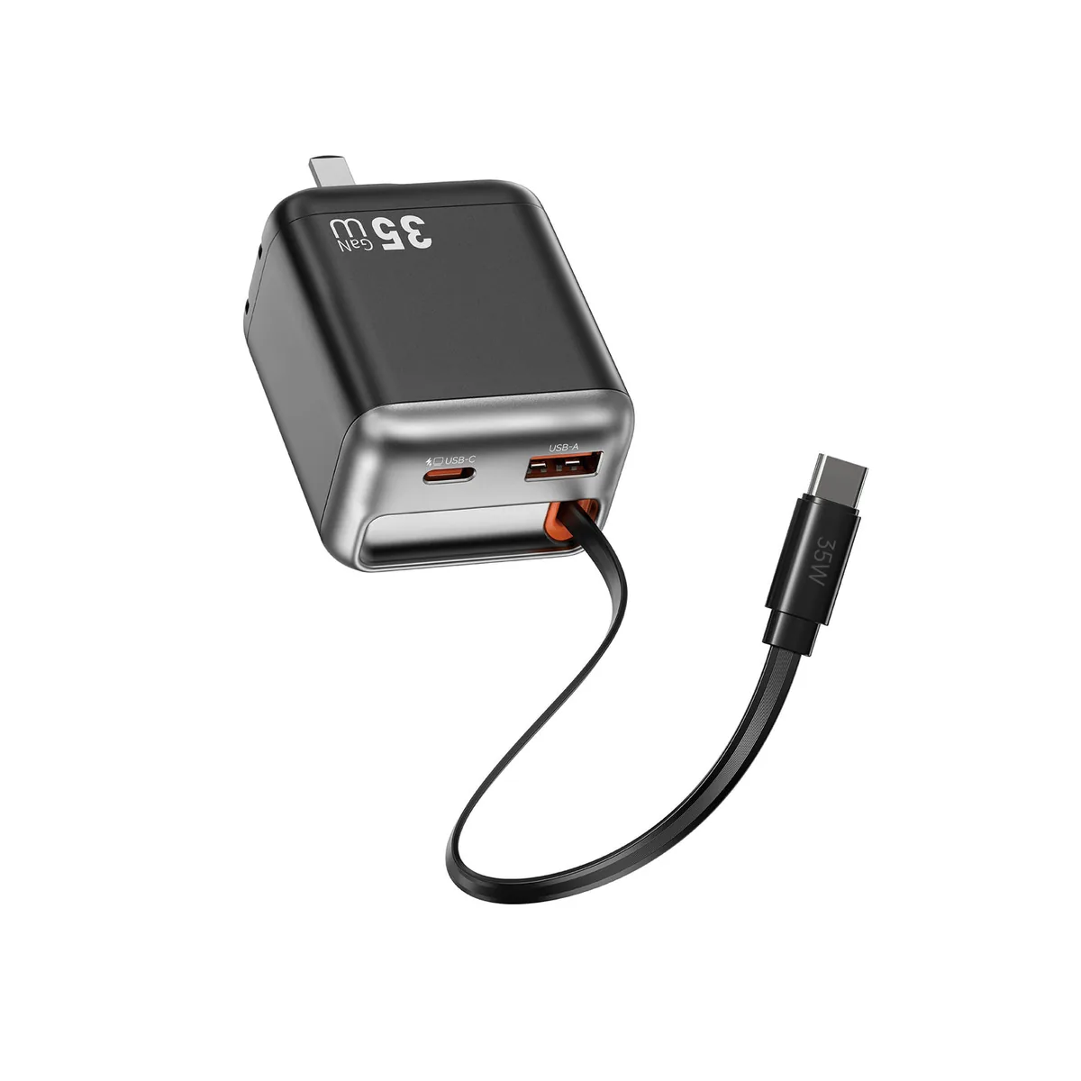 Chargeur GaN Helix PD 35W avec câble rétractable 70 cm Wi-G029