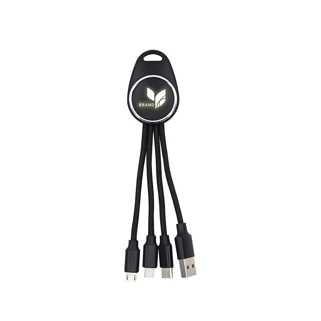 Porte-clés lumineux avec câble de charge 3-en-1