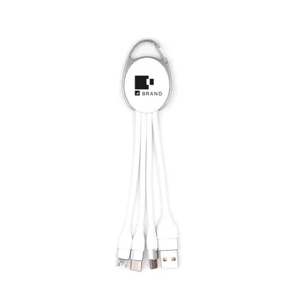 Porte-clés mousqueton avec câble 3-en-1 en aluminium