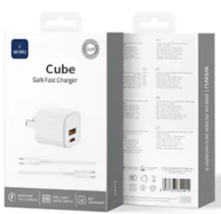 Chargeur GaN Cube 33W A+C avec câble Wi-G018